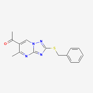 1-[2-(Benzylsulfanyl)-5-methyl[1,2,4]triazolo[1,5-a]pyrimidin-6-yl]ethanone