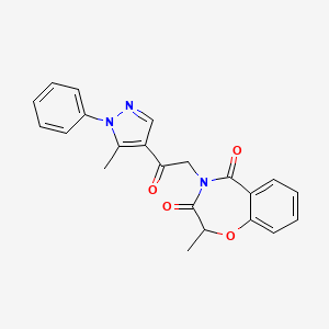 molecular formula C22H19N3O4 B12223928 2-methyl-4-[2-(5-methyl-1-phenyl-1H-pyrazol-4-yl)-2-oxoethyl]-1,4-benzoxazepine-3,5(2H,4H)-dione 