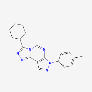 molecular formula C19H20N6 B12223969 3-cyclohexyl-7-(4-methylphenyl)-7H-pyrazolo[4,3-e][1,2,4]triazolo[4,3-c]pyrimidine 