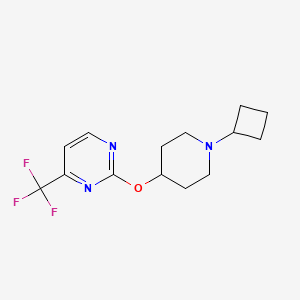 molecular formula C14H18F3N3O B12223989 2-[(1-Cyclobutylpiperidin-4-yl)oxy]-4-(trifluoromethyl)pyrimidine 