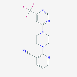 2-{4-[6-(Trifluoromethyl)pyrimidin-4-yl]piperazin-1-yl}pyridine-3-carbonitrile