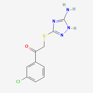 molecular formula C10H9ClN4OS B12224020 2-((5-amino-4H-1,2,4-triazol-3-yl)thio)-1-(3-chlorophenyl)ethanone 