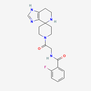 molecular formula C19H22FN5O2 B12224038 (2-fluorophenyl)-N-(2-oxo-2-spiro[4,5,6,7-tetrahydroimidazo[4,5-c]pyridine-4,4'-piperidine]-10-ylethyl)carboxamide 