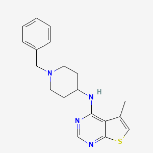 molecular formula C19H22N4S B1222404 5-methyl-N-[1-(phenylmethyl)-4-piperidinyl]-4-thieno[2,3-d]pyrimidinamine 