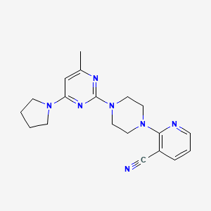 2-{4-[4-Methyl-6-(pyrrolidin-1-yl)pyrimidin-2-yl]piperazin-1-yl}pyridine-3-carbonitrile