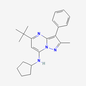 5-tert-butyl-N-cyclopentyl-2-methyl-3-phenylpyrazolo[1,5-a]pyrimidin-7-amine