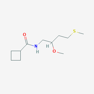 molecular formula C11H21NO2S B12224133 N-[2-methoxy-4-(methylsulfanyl)butyl]cyclobutanecarboxamide 