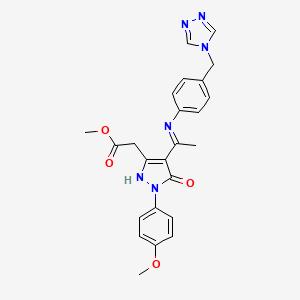 methyl [(4Z)-1-(4-methoxyphenyl)-5-oxo-4-(1-{[4-(4H-1,2,4-triazol-4-ylmethyl)phenyl]amino}ethylidene)-4,5-dihydro-1H-pyrazol-3-yl]acetate