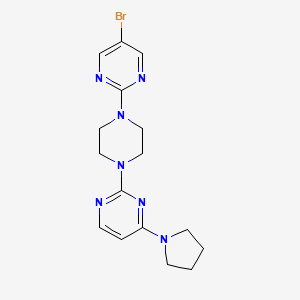 molecular formula C16H20BrN7 B12224177 2-[4-(5-Bromopyrimidin-2-yl)piperazin-1-yl]-4-(pyrrolidin-1-yl)pyrimidine 