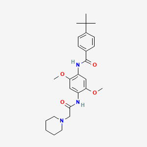 molecular formula C26H35N3O4 B1222419 4-tert-butyl-N-[2,5-dimethoxy-4-[[1-oxo-2-(1-piperidinyl)ethyl]amino]phenyl]benzamide 