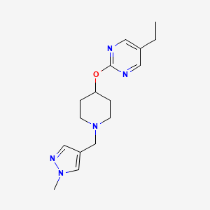 molecular formula C16H23N5O B12224201 5-ethyl-2-({1-[(1-methyl-1H-pyrazol-4-yl)methyl]piperidin-4-yl}oxy)pyrimidine 