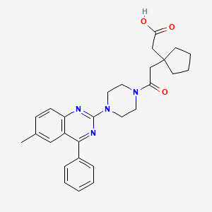 2-(1-{2-[4-(6-Methyl-4-phenyl-2-quinazolinyl)piperazino]-2-oxoethyl}cyclopentyl)acetic acid