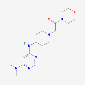 molecular formula C17H28N6O2 B12224229 2-(4-{[6-(Dimethylamino)pyrimidin-4-yl]amino}piperidin-1-yl)-1-(morpholin-4-yl)ethan-1-one 