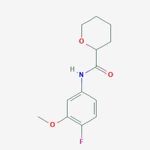 N-(4-fluoro-3-methoxyphenyl)oxane-2-carboxamide