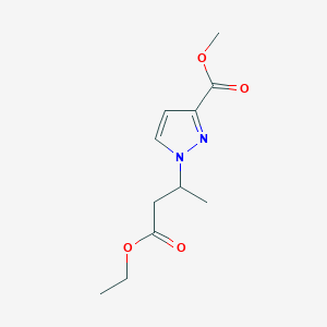 molecular formula C11H16N2O4 B12224238 Methyl 1-(3-ethoxy-1-methyl-3-oxopropyl)-1H-pyrazole-3-carboxylate 