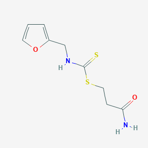 molecular formula C9H12N2O2S2 B12224249 3-{[(2-Furylmethyl)amino]thioxomethylthio}propanamide 