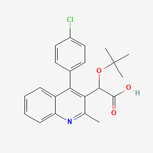 molecular formula C22H22ClNO3 B12224251 2-Tert-butoxy-2-[4-(4-chlorophenyl)-2-methyl-3-quinolyl]acetic acid 