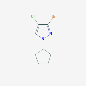 molecular formula C8H10BrClN2 B12224280 3-Bromo-4-chloro-1-cyclopentyl-1H-pyrazole 