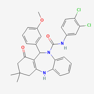 N-(3,4-dichlorophenyl)-1-hydroxy-11-(3-methoxyphenyl)-3,3-dimethyl-2,3,4,11-tetrahydro-10H-dibenzo[b,e][1,4]diazepine-10-carboxamide