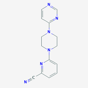 molecular formula C14H14N6 B12224325 6-[4-(Pyrimidin-4-yl)piperazin-1-yl]pyridine-2-carbonitrile 