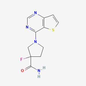 3-Fluoro-1-{thieno[3,2-d]pyrimidin-4-yl}pyrrolidine-3-carboxamide