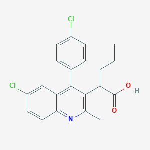 2-[6-Chloro-4-(4-chlorophenyl)-2-methyl-3-quinolyl]pentanoic acid