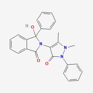 molecular formula C25H21N3O3 B1222442 2-(1,5-Dimethyl-3-oxo-2-phenyl-4-pyrazolyl)-3-hydroxy-3-phenyl-1-isoindolone 