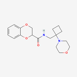 molecular formula C18H24N2O4 B12224426 N-{[1-(morpholin-4-yl)cyclobutyl]methyl}-2,3-dihydro-1,4-benzodioxine-2-carboxamide 