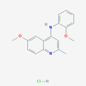 molecular formula C18H19ClN2O2 B12224429 (6-Methoxy-2-methyl(4-quinolyl))(2-methoxyphenyl)amine, chloride 