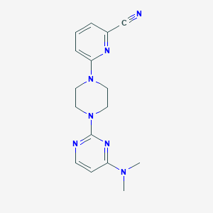 molecular formula C16H19N7 B12224461 6-{4-[4-(Dimethylamino)pyrimidin-2-yl]piperazin-1-yl}pyridine-2-carbonitrile 