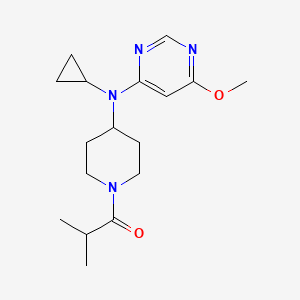 molecular formula C17H26N4O2 B12224465 1-{4-[Cyclopropyl(6-methoxypyrimidin-4-yl)amino]piperidin-1-yl}-2-methylpropan-1-one 