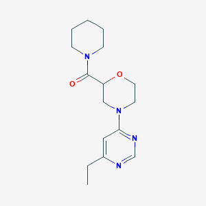 molecular formula C16H24N4O2 B12224493 4-(6-Ethylpyrimidin-4-yl)-2-(piperidine-1-carbonyl)morpholine 