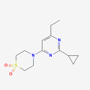 4-(2-Cyclopropyl-6-ethylpyrimidin-4-yl)-1,4-thiazinane 1,1-dioxide