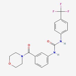 molecular formula C19H18F3N3O3 B12224505 1-(3-(Morpholine-4-carbonyl)phenyl)-3-(4-(trifluoromethyl)phenyl)urea 