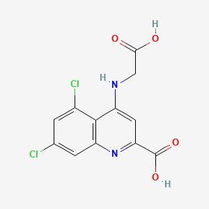 molecular formula C12H8Cl2N2O4 B1222451 4-((Carboxymethyl)amino)-5,7-dichloroquinoline-2-carboxylic acid CAS No. 130613-18-2