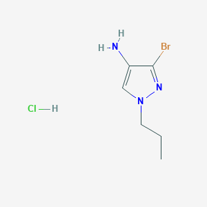 molecular formula C6H11BrClN3 B12224531 3-Bromo-1-propylpyrazol-4-amine;hydrochloride 