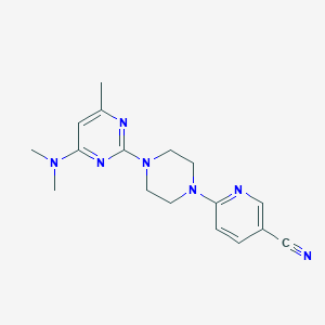 molecular formula C17H21N7 B12224542 6-{4-[4-(Dimethylamino)-6-methylpyrimidin-2-yl]piperazin-1-yl}pyridine-3-carbonitrile 