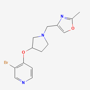 molecular formula C14H16BrN3O2 B12224599 3-Bromo-4-({1-[(2-methyl-1,3-oxazol-4-yl)methyl]pyrrolidin-3-yl}oxy)pyridine 