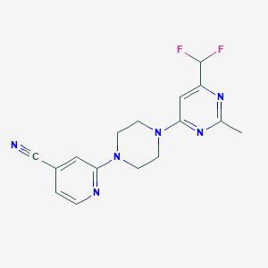 2-{4-[6-(Difluoromethyl)-2-methylpyrimidin-4-yl]piperazin-1-yl}pyridine-4-carbonitrile