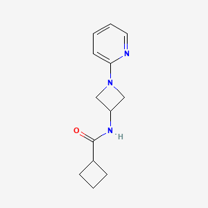 molecular formula C13H17N3O B12224664 N-[1-(pyridin-2-yl)azetidin-3-yl]cyclobutanecarboxamide 