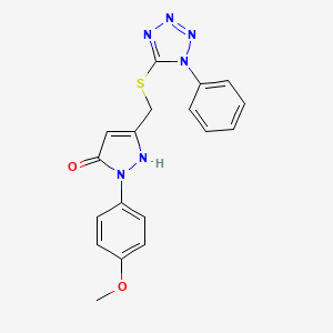 1-(4-methoxyphenyl)-3-{[(1-phenyl-1H-tetrazol-5-yl)sulfanyl]methyl}-1H-pyrazol-5-ol