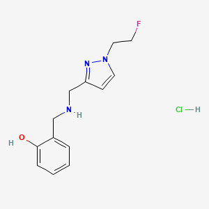 2-[[[1-(2-Fluoroethyl)pyrazol-3-yl]methylamino]methyl]phenol;hydrochloride