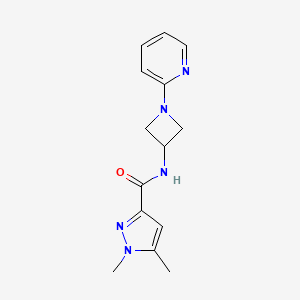 molecular formula C14H17N5O B12224727 1,5-dimethyl-N-[1-(pyridin-2-yl)azetidin-3-yl]-1H-pyrazole-3-carboxamide 