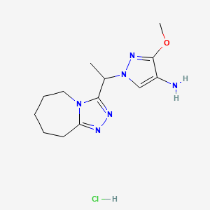 3-methoxy-1-[1-(6,7,8,9-tetrahydro-5H-[1,2,4]triazolo[4,3-a]azepin-3-yl)ethyl]pyrazol-4-amine;hydrochloride