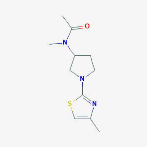 molecular formula C11H17N3OS B12224738 N-methyl-N-[1-(4-methyl-1,3-thiazol-2-yl)pyrrolidin-3-yl]acetamide 