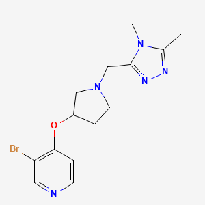 3-bromo-4-({1-[(4,5-dimethyl-4H-1,2,4-triazol-3-yl)methyl]pyrrolidin-3-yl}oxy)pyridine