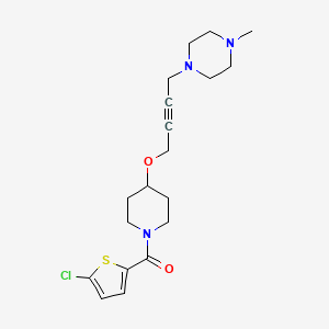 molecular formula C19H26ClN3O2S B12224807 1-(4-{[1-(5-Chlorothiophene-2-carbonyl)piperidin-4-yl]oxy}but-2-yn-1-yl)-4-methylpiperazine 