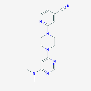 molecular formula C16H19N7 B12224831 2-{4-[6-(Dimethylamino)pyrimidin-4-yl]piperazin-1-yl}pyridine-4-carbonitrile 