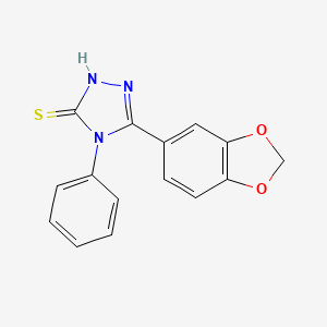 molecular formula C15H11N3O2S B1222485 3-(1,3-苯并二氧杂环-5-基)-4-苯基-1H-1,2,4-三唑-5-硫酮 CAS No. 61066-46-4