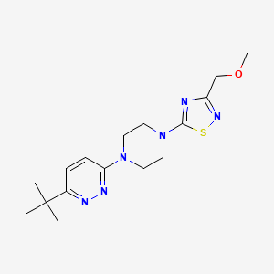 molecular formula C16H24N6OS B12224856 3-Tert-butyl-6-{4-[3-(methoxymethyl)-1,2,4-thiadiazol-5-yl]piperazin-1-yl}pyridazine 